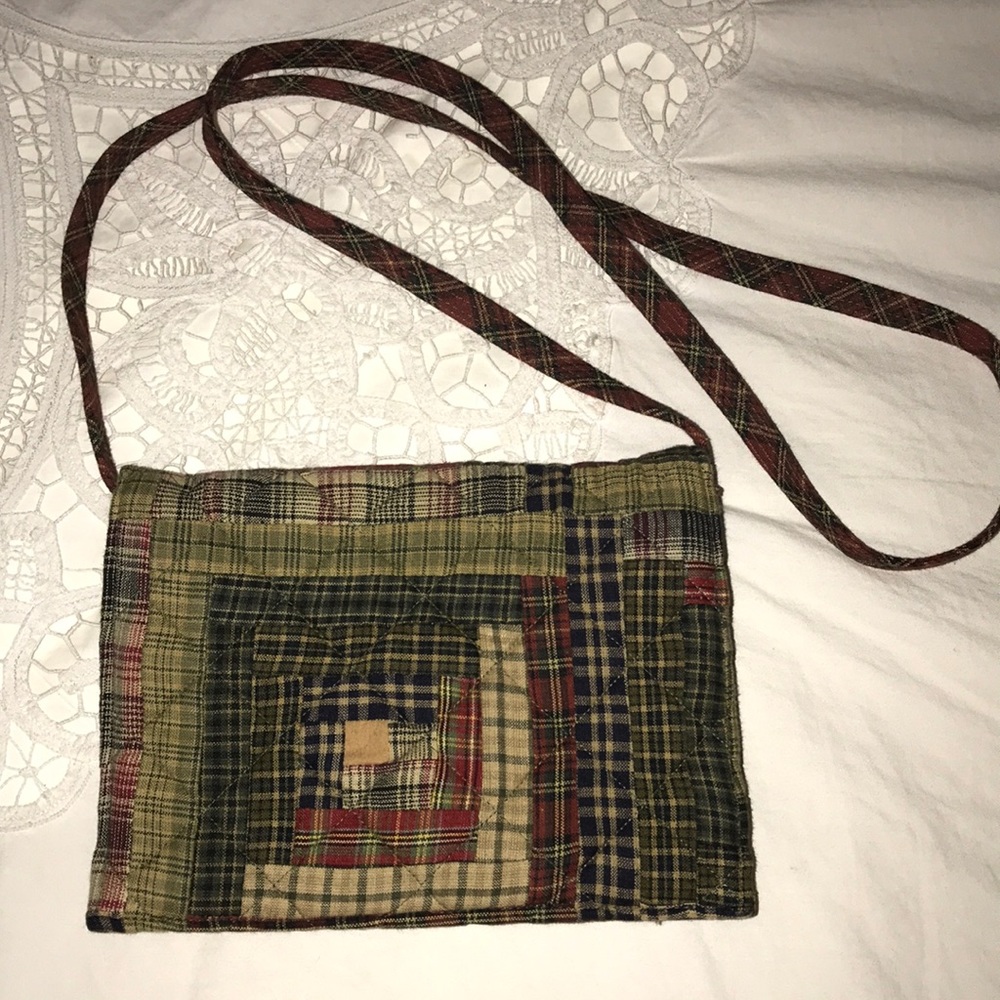 Victorian Heart quilted plaid Crossbody Purse - Picture 2 of 11